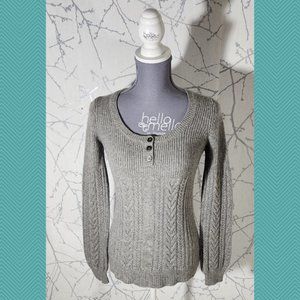 Patrick Gerard Gray Wool Cashmere Blend Scoop Neck Sweater